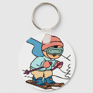 Vintages Skifahren Skifahrer Skigebiet Schne Schlüsselanhänger
