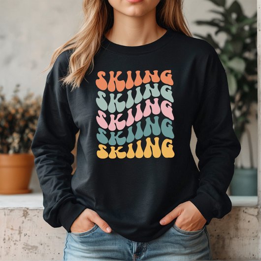 Vintages Skifahren Sweatshirt