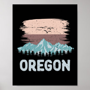 Vintages Skifahren T Shirt Oregon Snowboarden Poster