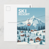 Vintages Skigebiet Reiseplakat - Schneeberg Postkarte (Vorne/Hinten)