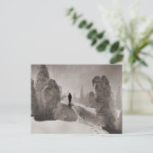 Vintages Skikabild, eine Baumallee Postkarte (Stehend Vorderseite)