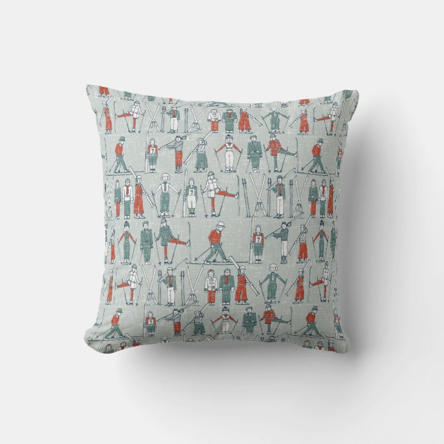 Vintages Skileinen Kissen (Vorderseite)