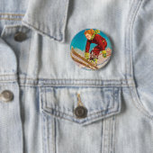 Vintages Skiplakat, Damenskipullover Button (Beispiel)