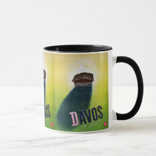 Vintages Skiplakat, Davos Tasse