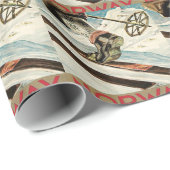 Vintages Skiplakat, Norwegen, das Zuhause des Geschenkpapier (Rolleneckpunkt)