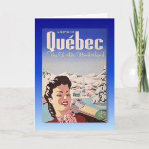 Vintages Skiplakat, Quebec, Wintermärchenland Feiertagskarte
