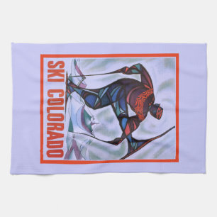 Vintages Skiplakat, Ski Colorado Geschirrtuch