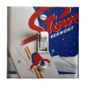 Vintages Skiplakat, Stowe, Vermont Fliese (Vorderseite)