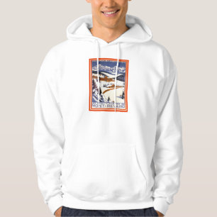 Vintages Skiplakatbild, Mont Revard, Frankreich Hoodie