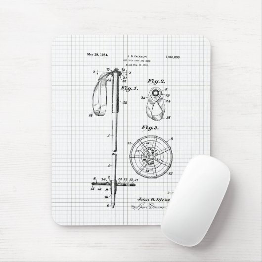 Vintages Skipolster-Patent Mousepad (Mit Mouse)