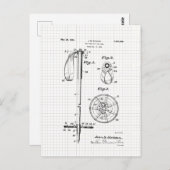 Vintages Skipolster-Patent Postkarte (Vorne/Hinten)