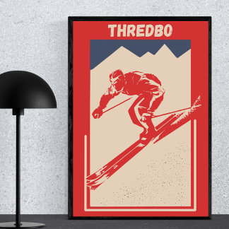 Vintages Skiposter Australisches Resort Thredbo Poster