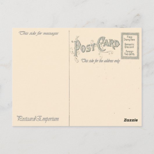 Vintages Skiposter, Davos Postkarte (Rückseite)