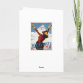 Vintages Skiposter, Italien, Aostatal Feiertagskarte (Rückseite)