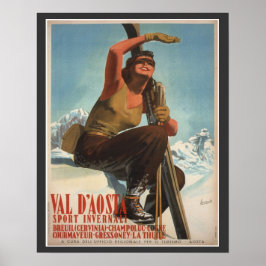 Vintages Skiposter, Italien, Aostatal Poster