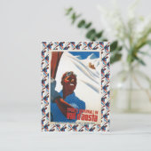 Vintages Skiposter, Italien, Aostatal Postkarte (Stehend Vorderseite)