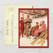 Vintages Skiposter, Mode auf der Piste Postkarte (Vorne/Hinten)