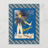 Vintages Skiposter, Pontresina Postkarte (Vorderseite)