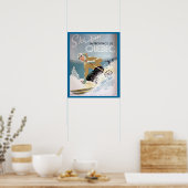 Vintages Skiposter, Quebec für Wintersport Poster (Küche)