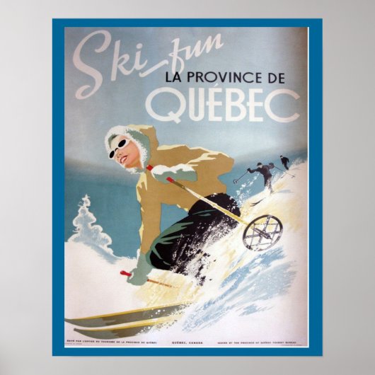 Vintages Skiposter, Quebec für Wintersport Poster (Vorne)