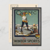 Vintages Skiposter, Quebec Postkarte (Vorne/Hinten)