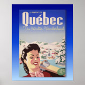 Vintages Skiposter, Quebec, Winterwunderland Poster (Vorne)