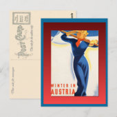 Vintages Skiposter, Ski Österreich Postkarte (Vorne/Hinten)
