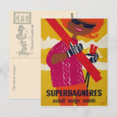 Vintages Skiposter, Superbagnerie Postkarte (Vorne/Hinten)