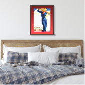 Vintages Skiposter, Winter in Österreich Leinwanddruck (Insitu (Schlafzimmer))