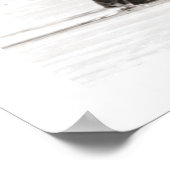 Vintages Skizentrum, Abfahrt Gliding Poster (Ecke)