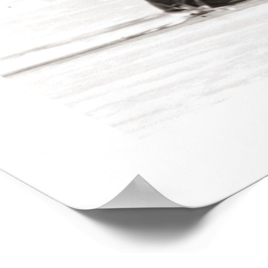 Vintages Skizentrum, Abfahrt Gliding Poster (Ecke)