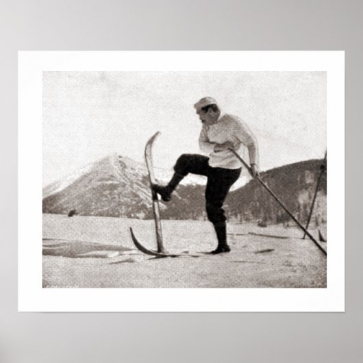 Vintages Skizentrum, Holzskis, Pol Single Poster (Vorne)