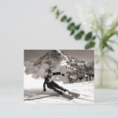 Vintages Skizentrum, Lauberhorn-Rennen Postkarte (Stehend Vorderseite)