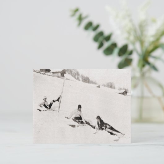 Vintages Skizzenbild, Herabstürzen Postkarte (Stehend Vorderseite)