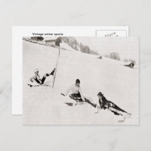 Vintages Skizzenbild, Herabstürzen Postkarte (Vorne/Hinten)