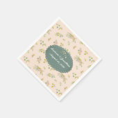 Vintages Skript Blush Pink Bläserne Hochzeit Serviette (Ecke)