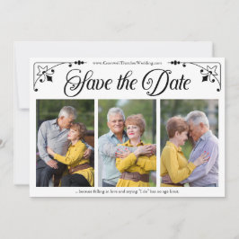 Vintages Skript Doppelseitige Fotovorlage Save The Date