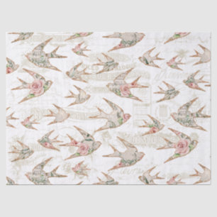Vintages Skript Ephemere Wasserfarbenflorale Schwa Seidenpapier