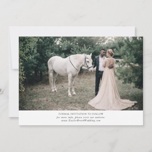 Vintages Skript-Foto Save the Date (Rückseite)