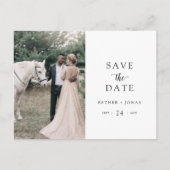 Vintages Skript-Foto Save the Date Einladungspostkarte (Vorderseite)