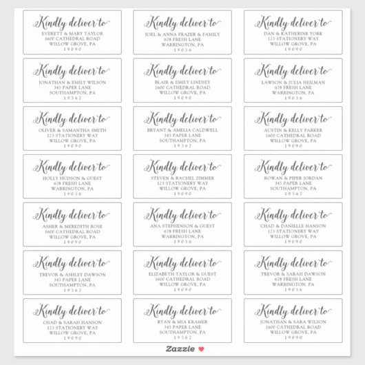 Vintages Skript-Gästeschrift Aufkleber (Blatt)