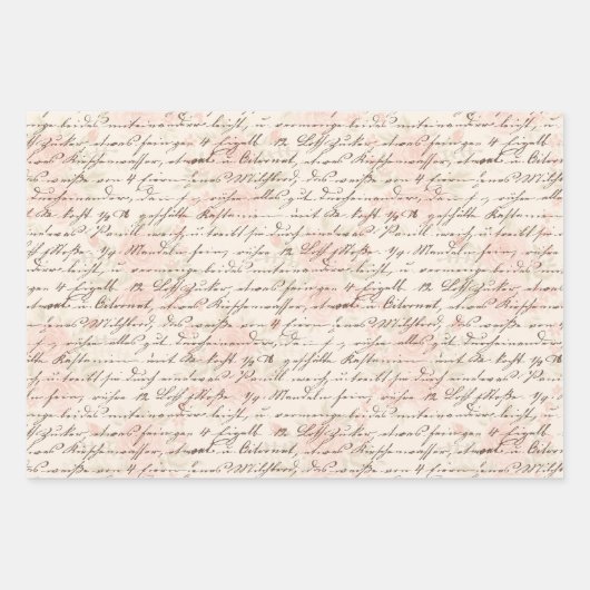 Vintages Skript Geschenkpapier Set (Vorderseite 3)