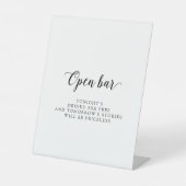 Vintages Skript Open Bar Sockelschild (Vorderseite)