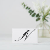 Vintages Skript Visitenkarte (Stehend Vorderseite)