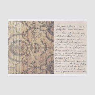 Vintages Skriptdekorativ Ephemera Decoupage Seidenpapier