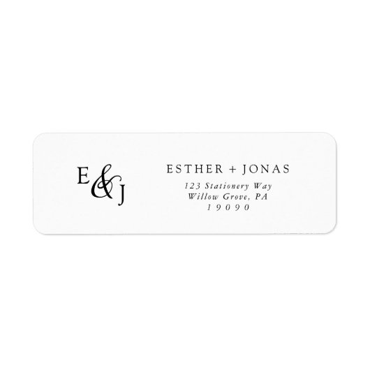 Vintages Skriptmonogramm-Rücksendeadresse (Vorne)