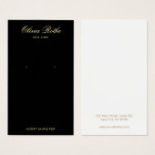 Vintages Skriptschwarzer Ohrring-Display (Vorne & Hinten)