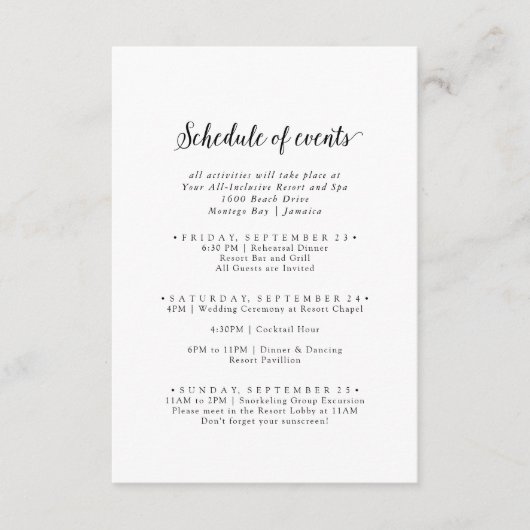 Vintages Skriptwochenende Veranstaltungsprogramm Begleitkarte (Vorderseite)