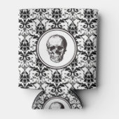 Vintages Skull Gothic Damask Muster HALLOWEEN Dosenkühler (Vorderseite)