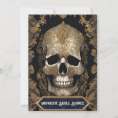 Vintages Skull Gothic Halloween Adult Party Einladung (Vorderseite)